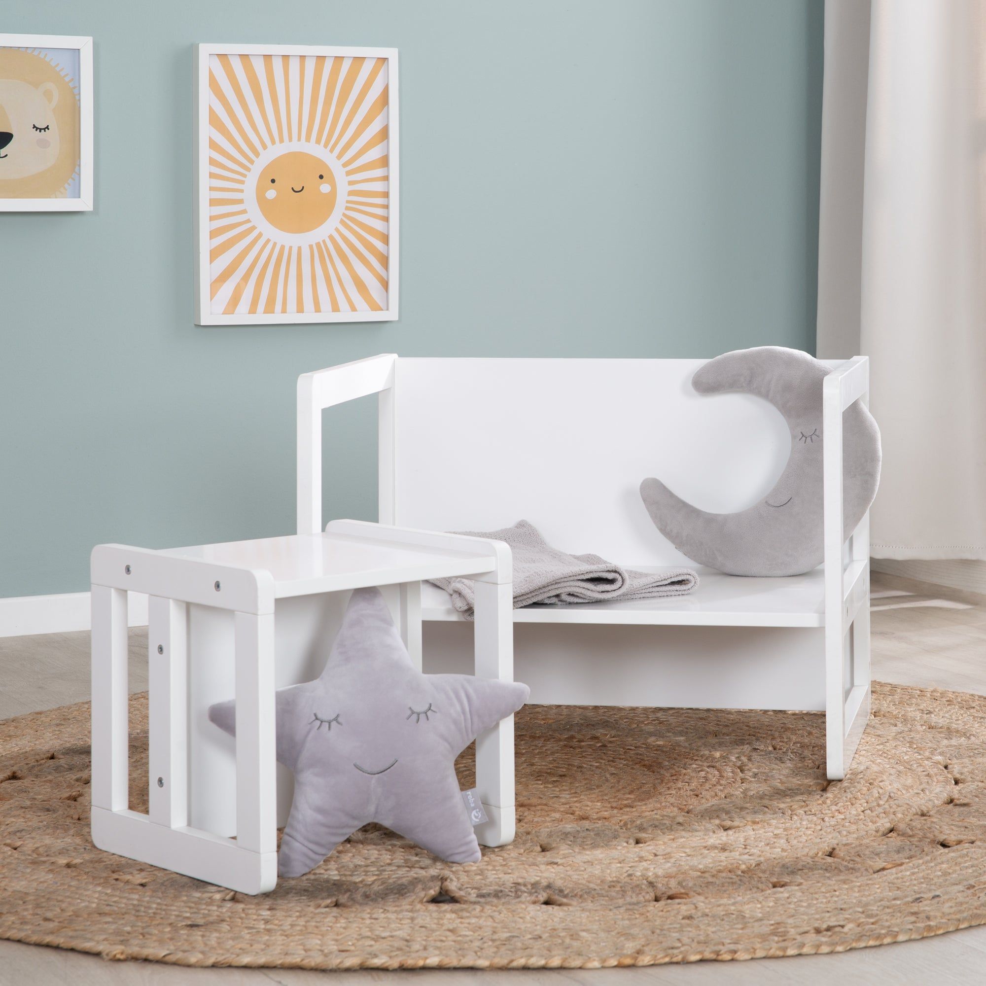 Ensemble Table Et Chaise Enfant Rversibles En Bois Blanc - 4