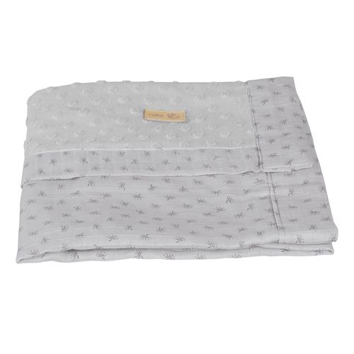 Couverture Bébé Roba Lil Planet - Gris Argenté - 80x80 Cm - Coton Biologique