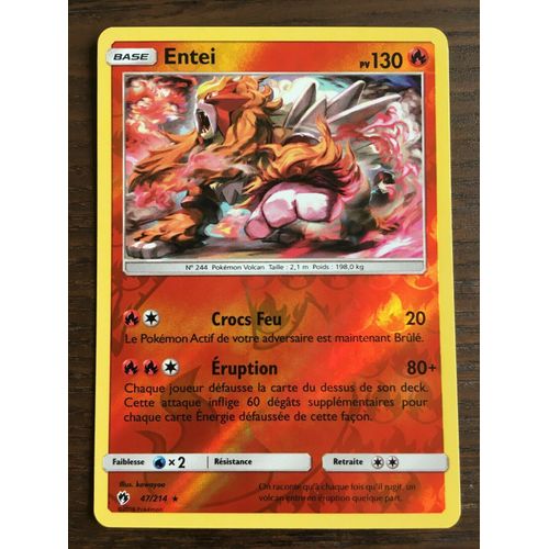 Pokémon Reverse Entei 47 / 214 Sl8 Soleil & Lune Tonnerre Perdu