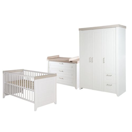 Chambre Bébé Complète Felicia - Roba - Lit 70x140 Cm - Commode À Langer - Armoire À 3 Portes