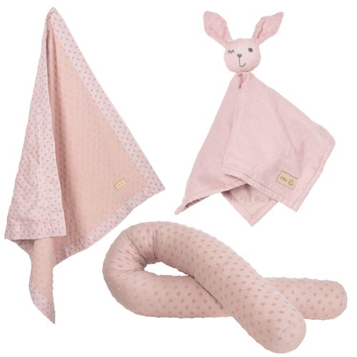Roba Coffret Bébé Lil Planet - 3 Pcs - 1 Coussin Traversin + 1 Couverture + 1 Doudou - Cadeau De Naissance - Rose