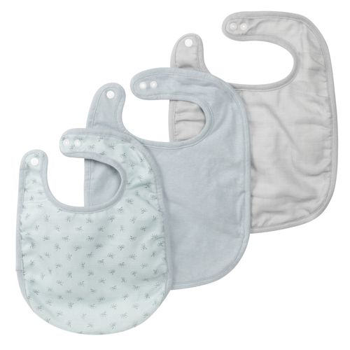 Roba Set De 3 Bavoirs En Coton Bio "Lil Planet" - 23x30 Cm - Certifié Gots - Bleu Ciel