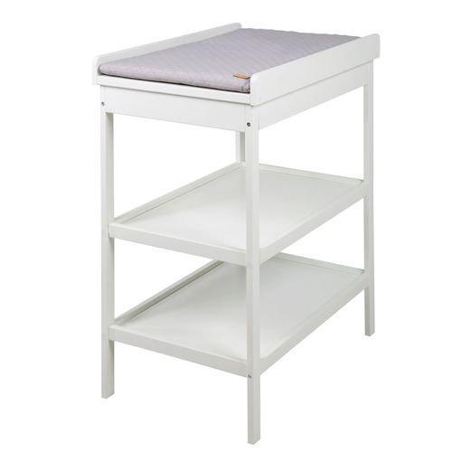 Roba Table À Langer + Matelas À Langer Gris Piqué "Roba Style" - Laqué Blanc