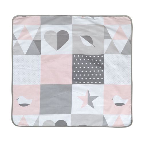 Couverture Bébé - Roba - Happy Patch - Rose - 80x80 Cm - Polaire Doux Et Coton