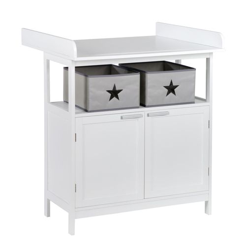 Roba Commode À Langer "Hamburg" À 2 Portes + 2 Boîtes De Rangement - Blanc