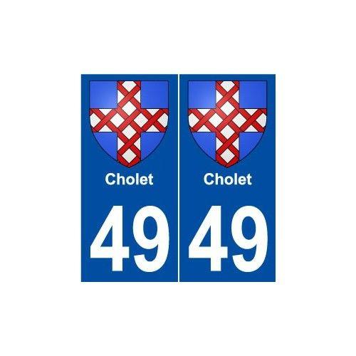 49 Cholet Blason Autocollant Plaque Stickers Ville - Droits