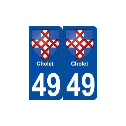 49 Cholet Blason Autocollant Plaque Stickers Ville - Arrondis