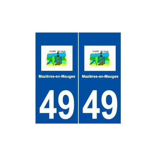 49 Mazières-En-Mauges Logo Autocollant Plaque Stickers Ville - Droits