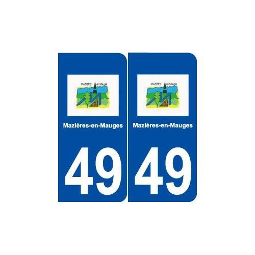 49 Mazières-En-Mauges Logo Autocollant Plaque Stickers Ville - Arrondis
