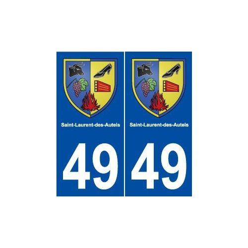 49 Saint-Laurent-Des-Autels Blason Autocollant Plaque Stickers Ville - Droits