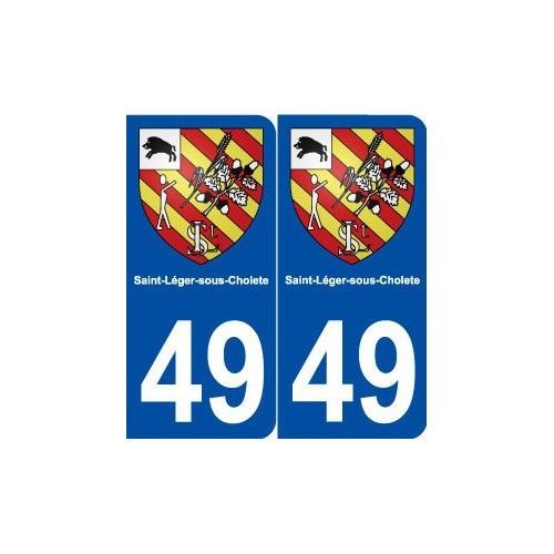 49 Saint-Léger-Sous-Cholet Blason Autocollant Plaque Stickers Ville - Arrondis