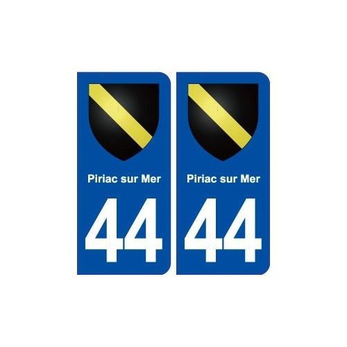 44 Piriac Sur Mer Blason Ville Autocollant Plaque Stickers - Arrondis