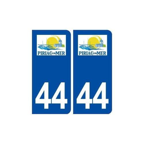 44 Piriac Sur Mer Logo Ville Autocollant Plaque Stickers - Arrondis