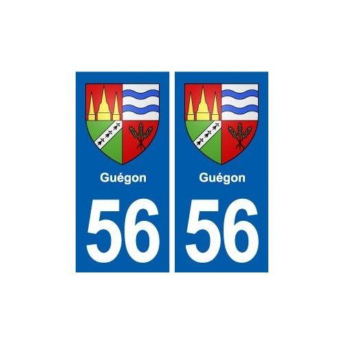 56 Guégon Blason Autocollant Plaque Stickers Ville - Droits