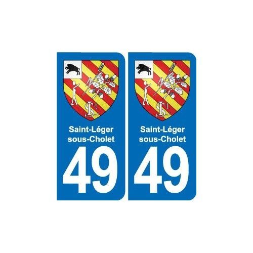49 Saint-Léger-Sous-Cholet Blason Autocollant Plaque Stickers Ville - Arrondis