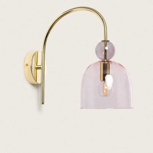 Lampe Murale Métal Et Verre Baudelaire Rose