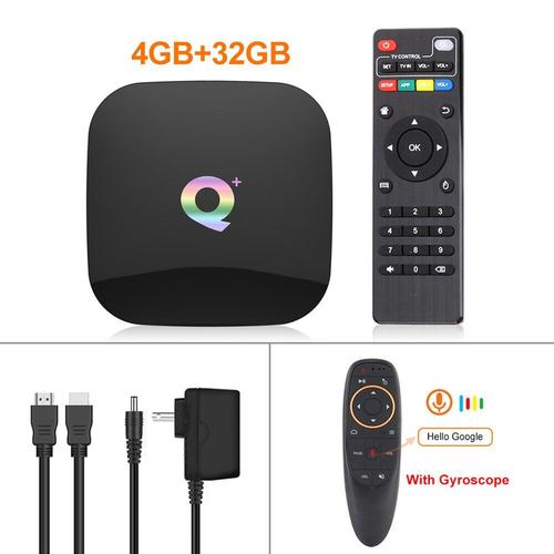 Ue Plug - 4G 32G G10S - Q Plus Boîte de TÉLÉVISION Intelligente Android 9.0 TV Box 4 GO RAM ROM Quad Core H.265 USB3.0 2.4G WiFi Décodeur 6K TVBOX Lecteur Multimédia