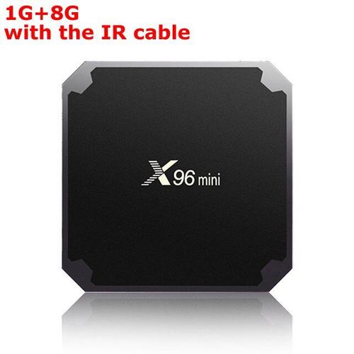 Ue Plug - 1G avec câble ir - Véritable boîtier Smart TV X96 MINI Amlogic S905W Quad core 2G/16G Android 7.1 câble IR WIFI 3D 4K HDR décodeur lecteur multimédia