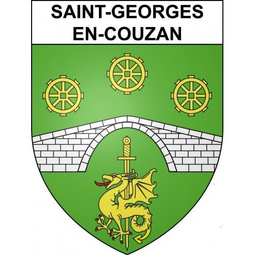 Saint-Georges-En-Couzan 42 Ville Sticker Blason Écusson Autocollant Adhésif - 4 Cm