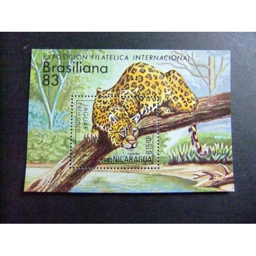 109 Nicaragua 1983 / Faune Mammifère Felis Onca (Expo. Brasiliana 83) / Yvert Bloc 160 Mnh