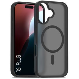 Coque Avec Cercle Magnétique Pour Iphone 16 Plus, Protection Hybride Silicone Et Pc Anti-Trace Noir - E.F.Connection