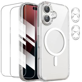 Coque Pour Iphone 16 Plus Avec Cercle Magnétique + 2 Verres Trempés Et 2 Protections Caméra Arrière - E.F.Connection