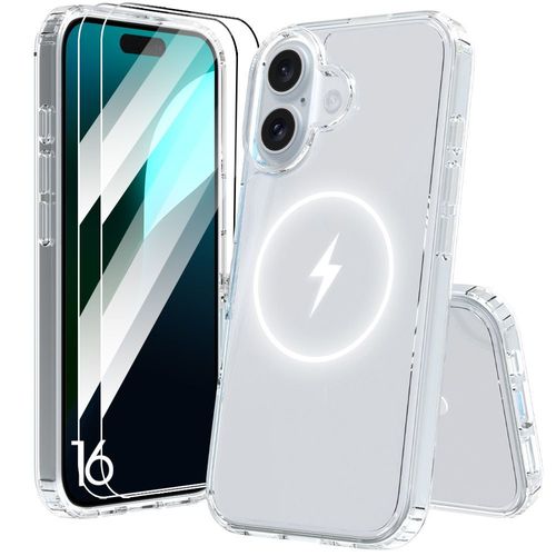 Coque Pour Iphone 16 Avec Cercle Magnétique + 2 Verres Trempés Vitre Protection Ecran Transparent - E.F.Connection