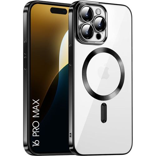 Coque Pour Iphone 16 Pro Max, Protection Antichoc Contour Noir Avec Cercle Magnétique - E.F.Connection