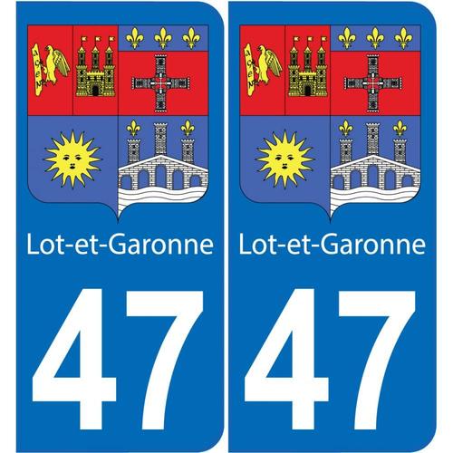 47 Lot-Et-Garonne Blason Texte Autocollant Sticker Région Logo94 - Arrondis