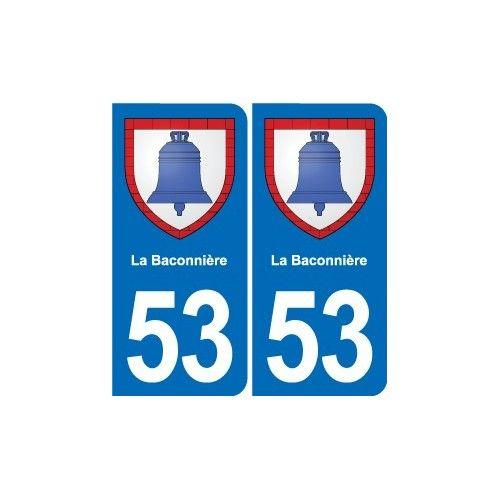 53 La Baconnière Blason Autocollant Plaque Stickers Ville - Arrondis