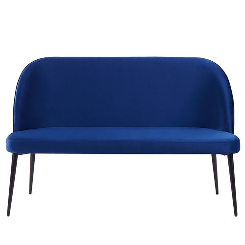 Canapé Banquette 2 Places En Velours Bleu Marine Osby