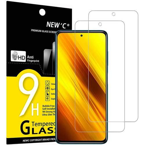 Lot De 2 Verre Trempé Pour Xiaomi Poco X3 Poco X3 Pro Poco X3 Nfc Film Protection Écran Anti Rayures Sans Bulles D'air Ultra Résistant 0,33mm Hd Ultra Transparent Dureté 9h Glass