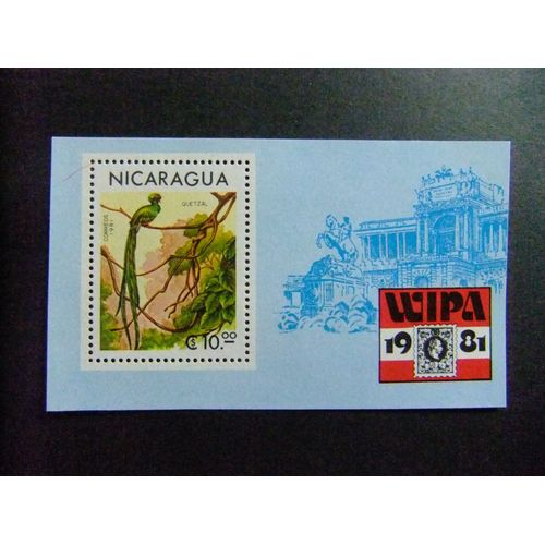 109 Nicaragua 1981 / Faune Oiseaux Pajaros Oiseaux (Wipa Expo À Vienne) / Yvert Bloc 145 ** Mnh