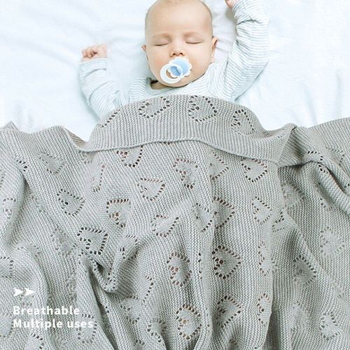 Couvertures Tricotées Ajourées Pour Bébés, Pour Garçons Et Filles, Pour Emmailloter Les Nouveau-Nés, Unisexe, 100x80cm