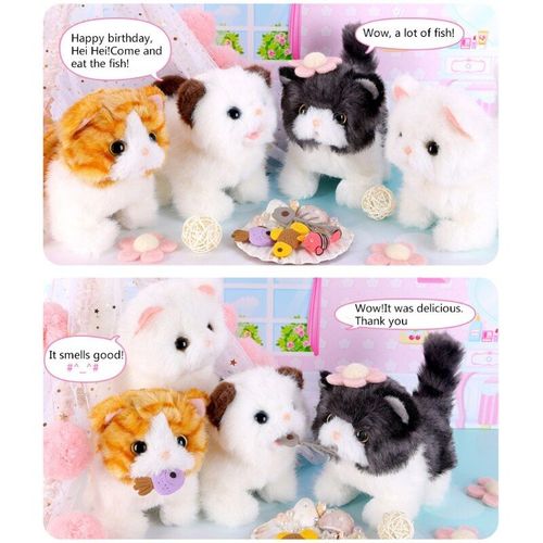 Mini Poupée En Peluche Pour Chat Rampant, Jouet Robot Électrique De 17cm/7 Pouces, Décoration Pour La Maison, Avec Capteur Tactile