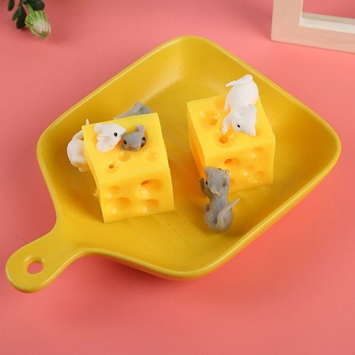 Souris Extensibles Et Bloc De Fromage, 1 Pièce, Jouet Anti-Stress, Figurines Squattables