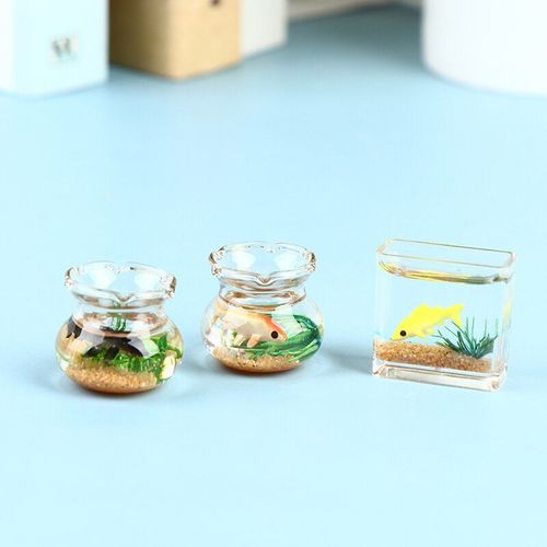 Aquarium En Verre Pour Maison De Poupée, Bol De Poisson Miniature, Jouet D'ornement Pour Maison De Poupée