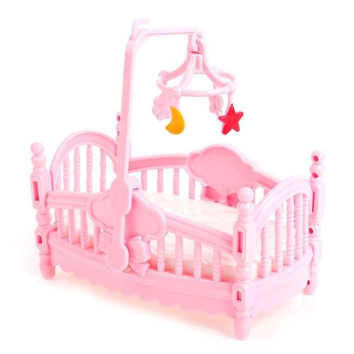 Lit De Berceau Miniature En Plastique, 1 Pièce, Cheval En Bois Pour Enfants, Filles, Cadeau, Décoration De Maison De Poupée