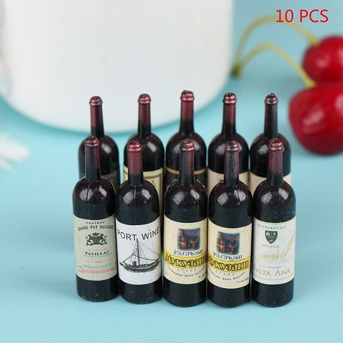 Bouteille Miniature En Résine Pour Maison De Poupée, Simulation De Bouteille De Vin, Modèle D'accessoires, 10 Pièces
