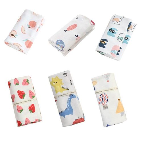 Couverture De Réception En Mousseline De Coton Doux Pour Bébé, Enveloppe D'emmaillotage Imprimée De Dessin Animé Pour Nouveau-Né, Sac De Nuit, Housse De Poussette