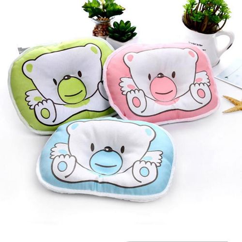 Oreiller En Coton Façonnant Bébé Ours De Dessin Animé, Oreiller Pour Nouveau-Né, Doux Et Confortable, Posture De Sommeil Correcte, 1 Pièce