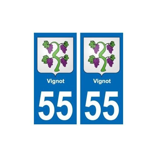 55 Vignot Blason Autocollant Plaque Stickers Ville - Droits
