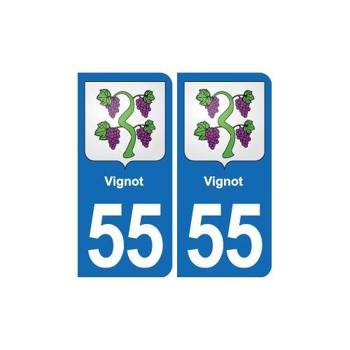 55 Vignot Blason Autocollant Plaque Stickers Ville - Arrondis