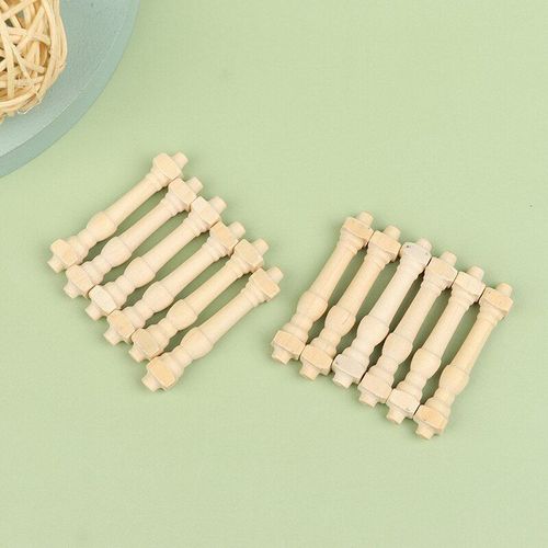Accessoires Miniatures Pour Maison De Poupée, Garde-Corps En Bois, Modèle De Jouet, Petite Colonne, 12 Pièces/Sac 1:12