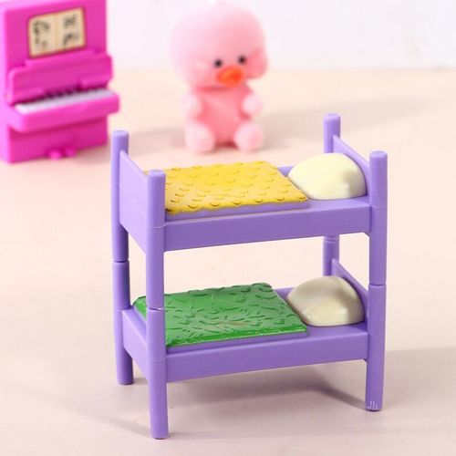 Meubles De Maison De Poupées En Plastique, Lit Superposé, Maison De Jeux, Jouets Pour Filles, Cadeaux, Mini Lit De Maison De Poupée, Jouets Pour Enfants