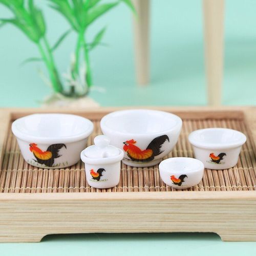 Bol À Coq En Céramique, Pot, Tasse, Vaisselle, Maison De Poupée 1:12, Décor De Cuisine, 1 Pièce
