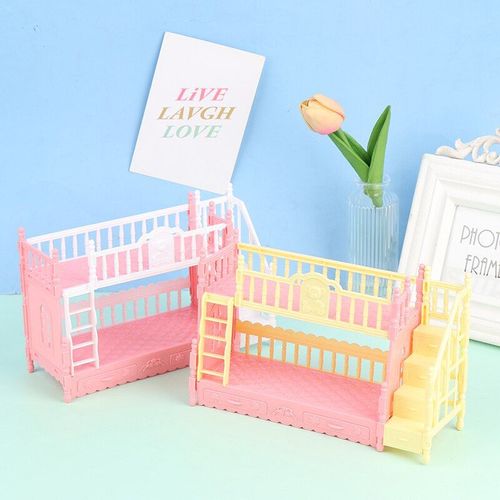Meubles De Chambre À Coucher Pour Maison De Poupée, Simulation De Lit Superposé, Jouet Pour Poupée Renaissante De 9 À 11 Pouces, Couleur Aléatoire