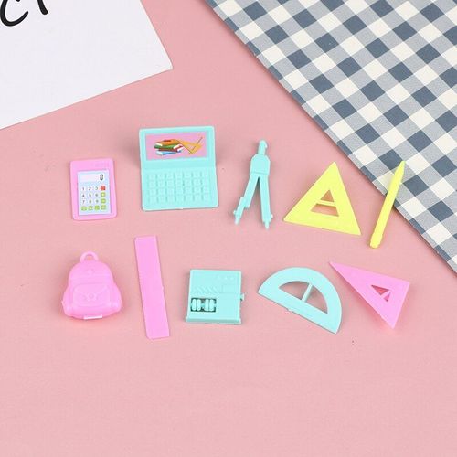 Maison De Poupée À L'échelle 1/12, Mini Fournitures Scolaires Colorées, Accessoires Miniatures, 10 Pièces/Ensemble