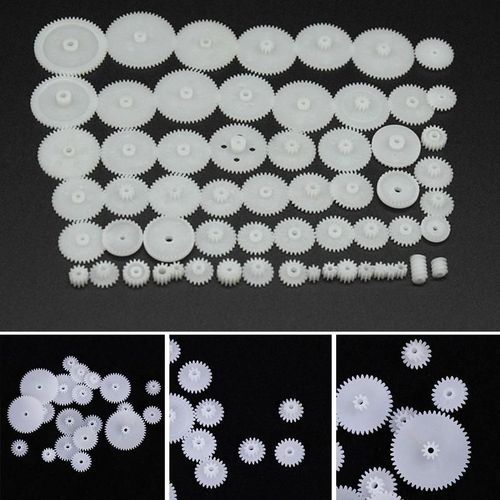 Jeu D'engrenages En Plastique À Double Réduction, 58 Pièces, Pour Voiture Rc, Moteur À Arbre Unique