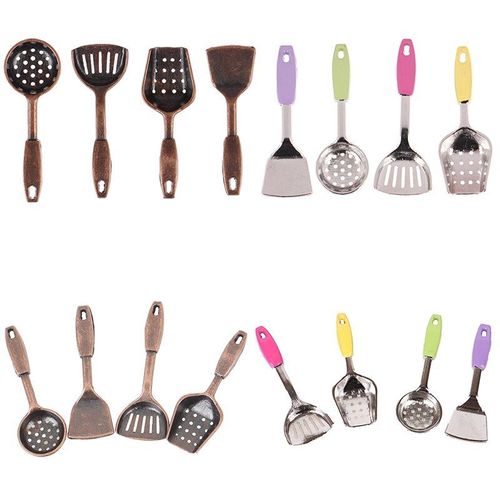 Accessoires Miniatures Pour Maison De Poupée, Mini Pelle, Support De Rangement Pour Cuillère À Soupe, Outil De Cuisine, Ustensiles Pour Jouet De Décoration, 5 Pièces